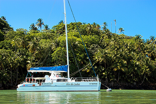 visiter les iles du salut en catamaran